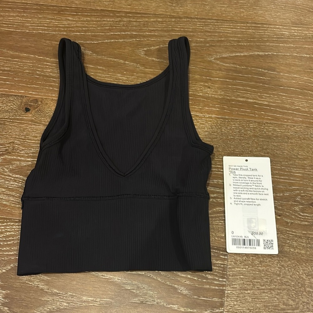 lululemon power pivot tank size 0